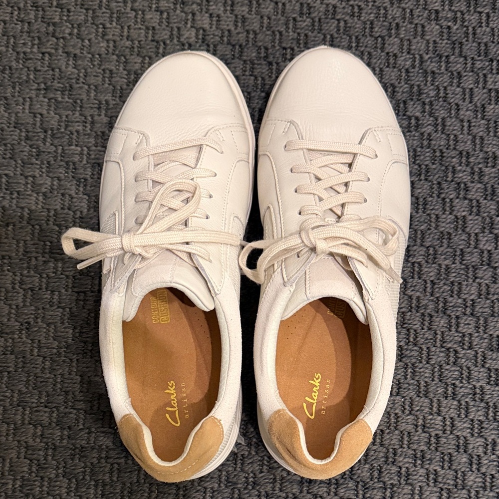 Clarks Mapstone Lace Leather Sneakers